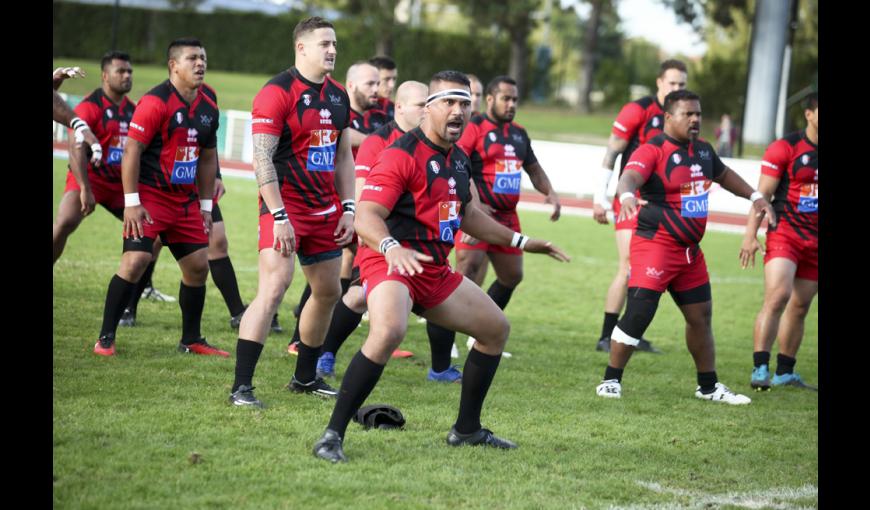 Hommage aux Rugbymen : Haka du XV du Pacifique lors du match de Gala à Laon, le 16 septembre 2017