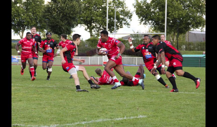 Match de gala entre le « XV du Pacifique » et l’équipe militaire de Grande-Bretagne (Army Rugby Union) au Stade Levindrezy de Laon, le 16 septembre 2017