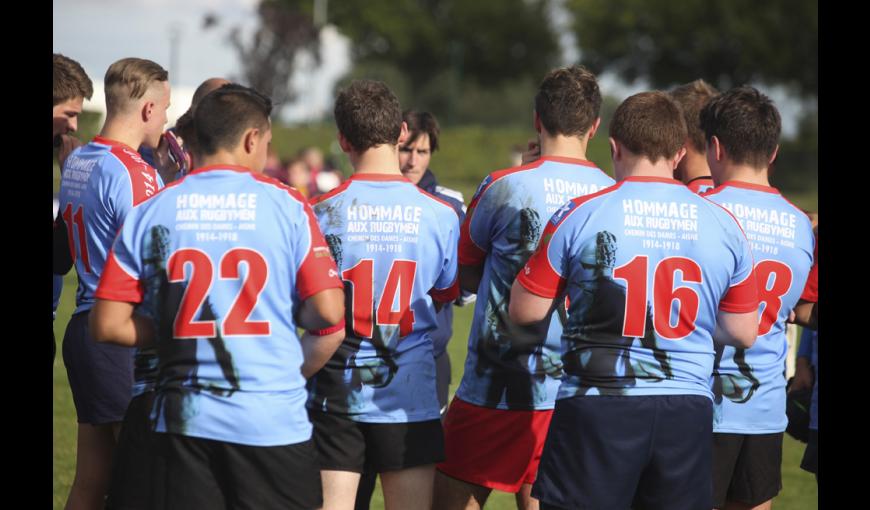 Tournoi de jeunes « La tranchée des rugbymen » avec les clubs de Compiègne, Epernay et Trojans FC d'Angleterre, Firewood du Pays de Galles.