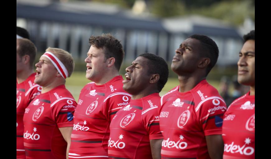 Match de gala entre le « XV du Pacifique » et l’équipe militaire de Grande-Bretagne (Army Rugby Union) au Stade Levindrezy de Laon, le 16 septembre 2017