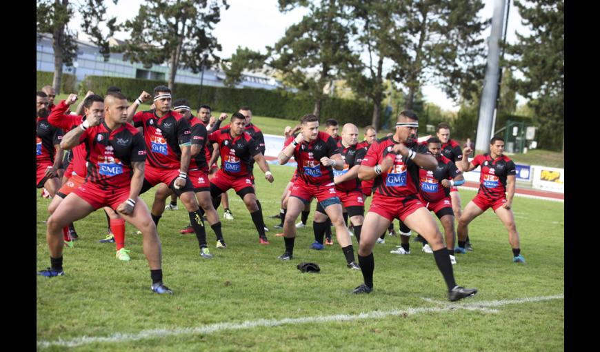 Match de gala entre le « XV du Pacifique » et l’équipe militaire de Grande-Bretagne (Army Rugby Union) au Stade Levindrezy de Laon, le 16 septembre 2017