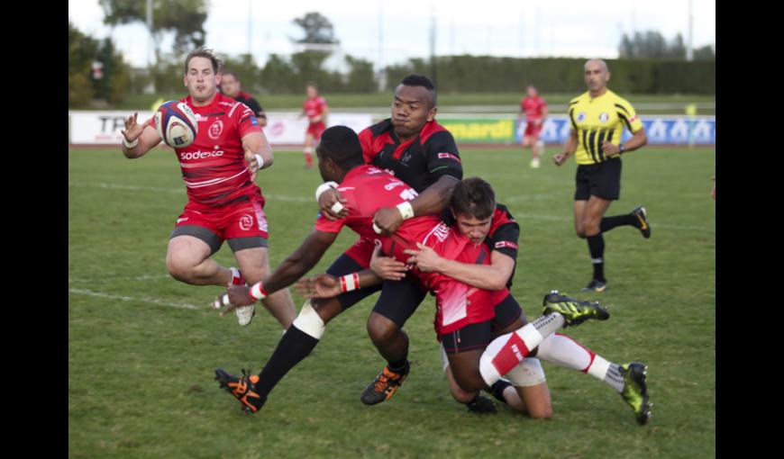 Match de gala entre le « XV du Pacifique » et l’équipe militaire de Grande-Bretagne (Army Rugby Union) au Stade Levindrezy de Laon, le 16 septembre 2017