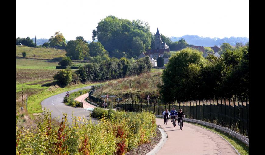 Vélos sur la voie verte de l'Ailette (Aisne)