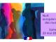 Visuel de la Nuit européenne des musées avec des silhouettes colorées sur fond abstrait et le texte « Nuit européenne des musées – Samedi 23 mai 2026 ».