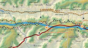 Carte extraite de l'exposition "Chemin des Dames 1917-2017"