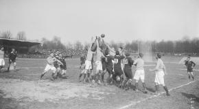 Match de rugby entre les équipes militaires française et néo-zélandaise en 1917 