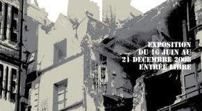 Affiche de l'exposition temporaire "1918 : Feu sur Paris ! La véritable histoire de la grosse Bertha" exposée à la Caverne du Dragon (Aisne) en 2008.