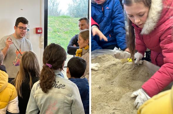 Atelier archéologique au Centre d'Accueil du Visiteur du Chemin des Dames