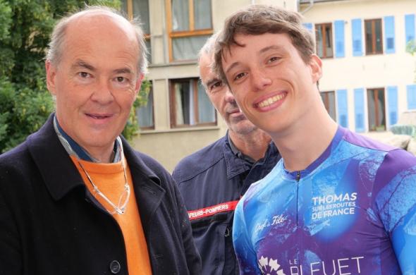 Thomas Vannier lors de son tour de France à vélo, juin 2025