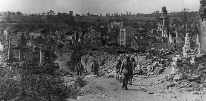 Soldats français dans le village de Craonnelle en ruines, 2 juillet 1917 Soldats français dans le village de Craonnelle en ruines, 2 juillet 1917