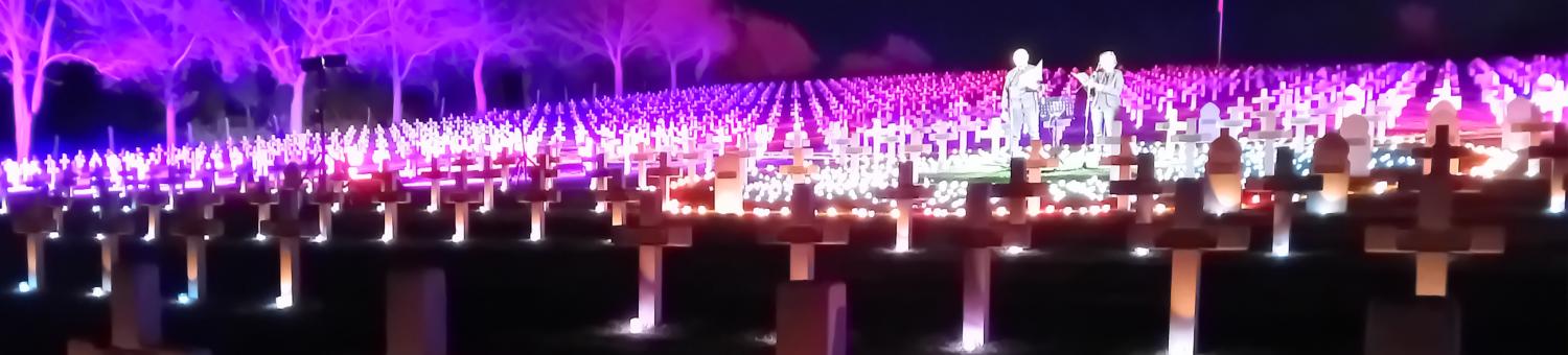 Illumination du cimetière français de Craonnelle, 16 avril 2025