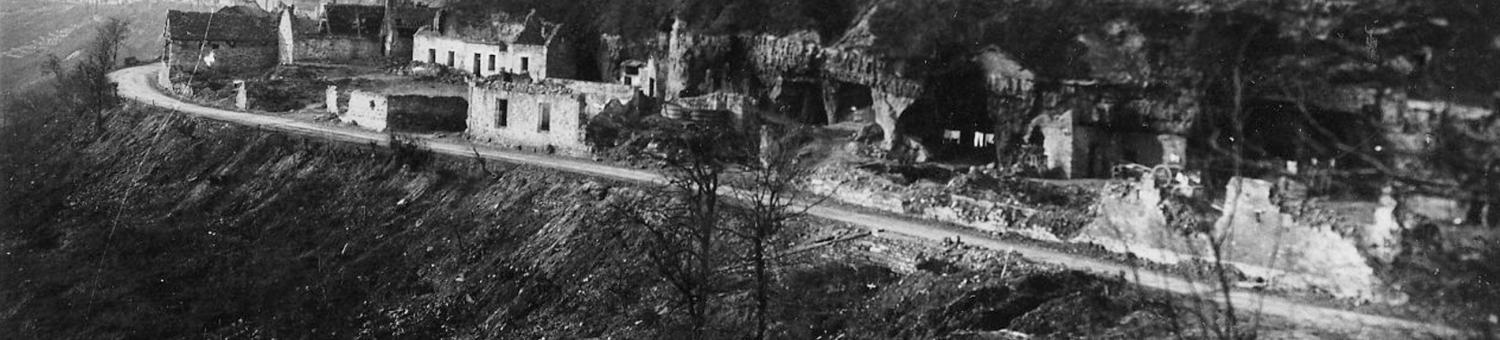Le village de Paissy en ruines