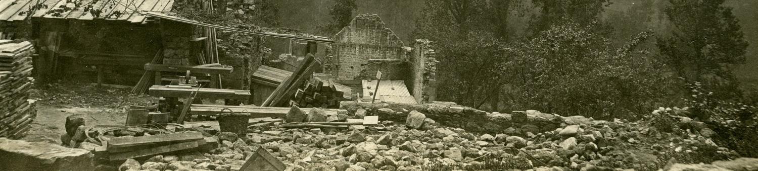Ruines de Troyon, village détruit du Chemin des Dames (Aisne)