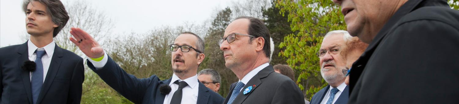 Français Hollande, Nicolas Offenstadt, André Loez au plateau de Californie, 16 avril 2017