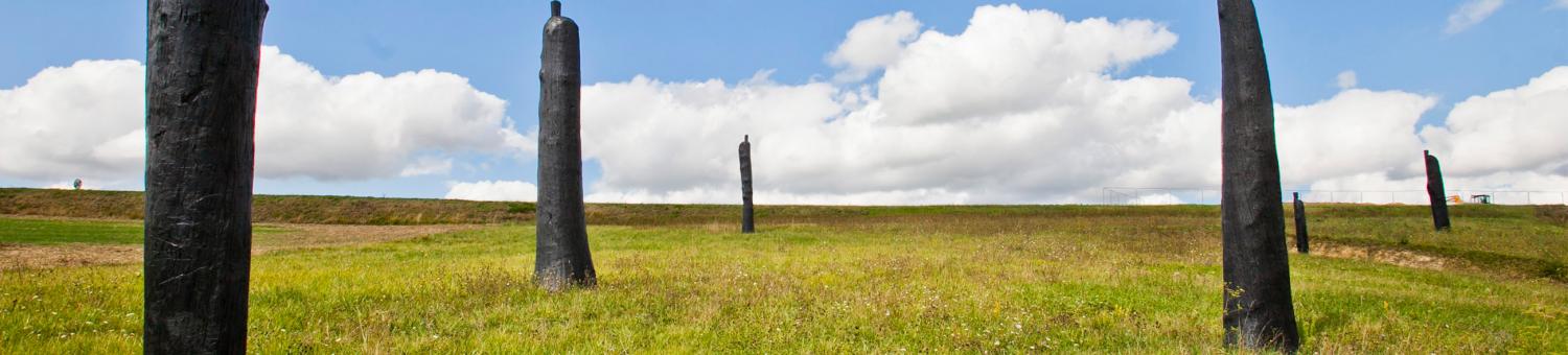 Les statues de l'oeuvre de C. Lapie "Constellation de la douleur"