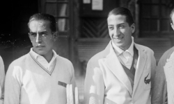 Croix-Catelan, 9 octobre 1927, de gauche à droite Brugnon, Cochet, Lacoste, Borotra 