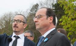 Français Hollande, Nicolas Offenstadt, André Loez au plateau de Californie, 16 avril 2017