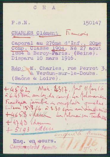 Fiche prisonnier du CICR